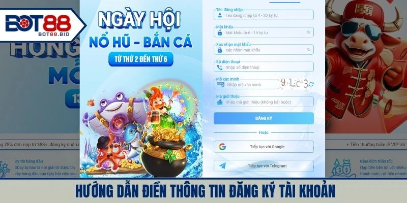 Hướng dẫn điền thông tin đăng ký tài khoản