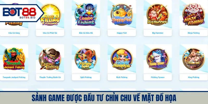 Sảnh game được đầu tư chỉn chu về mặt đồ họa