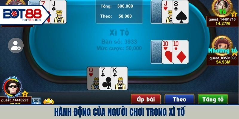 Tùy thuộc vào giá trị bài để chọn hành động trong xì tố